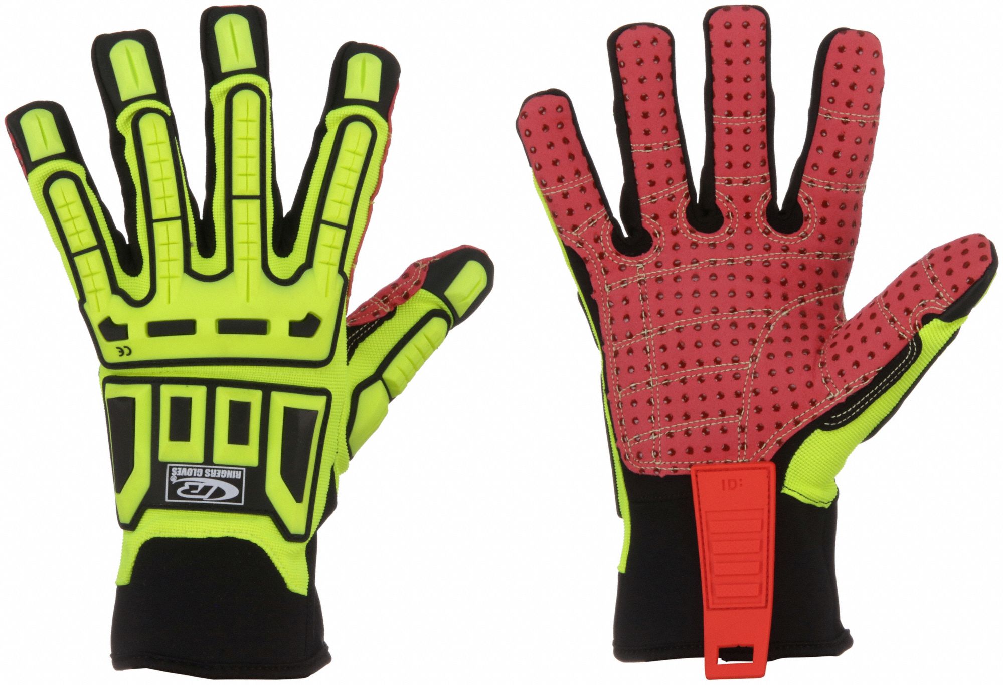 Mechanics Gloves: 2XL ( 12 ), Riggers Glove, ANSI Cut Level A2, Palm Side, TPR, 1 PR