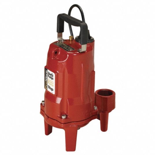 Grinder Pump: 1 hp HP, 230V AC, No Switch Included, 42 gpm Flow Rate @ 10 Ft. of Head