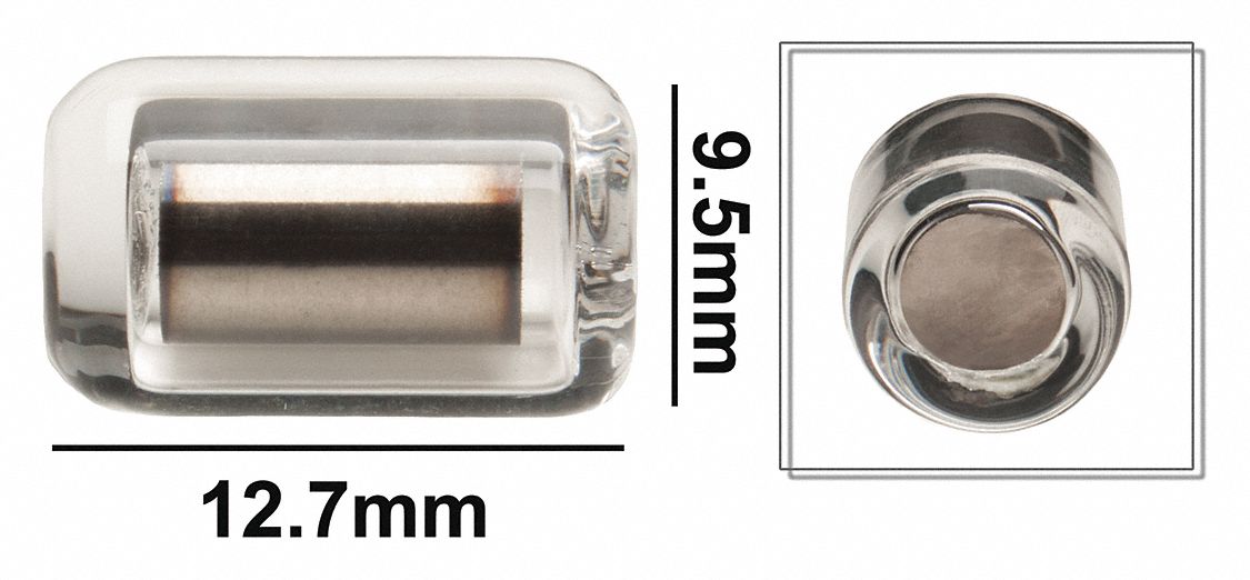 Stirring Bar: Cylindrical, Alnico, 12.7 mm Overall Lg, 9.5 mm Dia, Autoclavable, Clear
