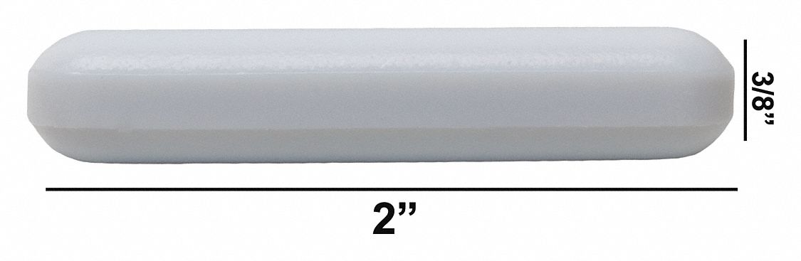 Stirring Bar: Octagon, Alnico, 50.8 mm Overall Lg, 9.5 mm Dia, Autoclavable, White