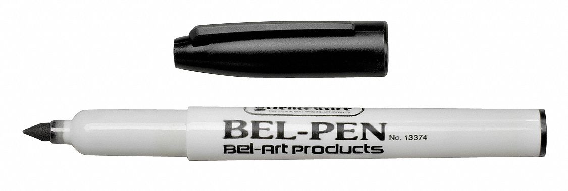 Permanent Marker: Black, Capped, Bullet, Permanent Ink, Std, 3 PK