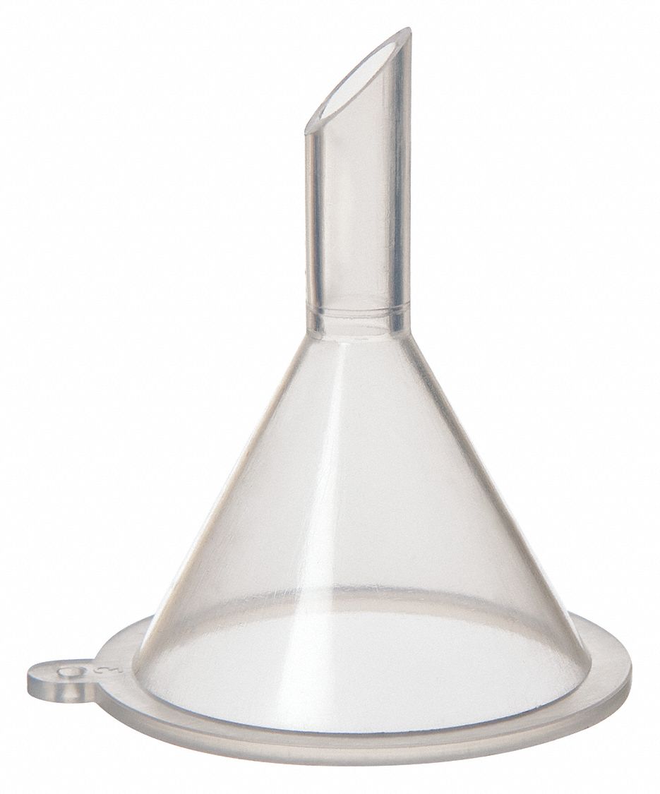 MICRO FUNNEL, PLASTIC, 0.27 FL OZ CAPACITY, 8.1 ML CAPACITY, POLYPROPYLENE, 12 PK