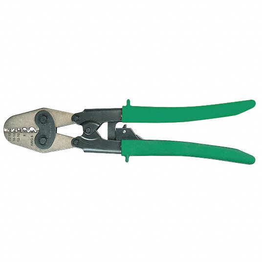 Pliers, crimp, steel and plastic, black and green, 3-1/2 inches. Sold  individually. - Fire Mountain Gems and Beads