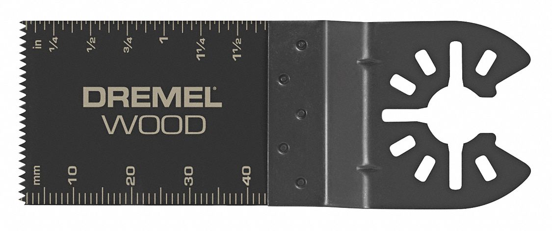 Oscillating Tool Blade: 1 1/4 in Blade Wd, 3 7/8 in Overall Lg, Flush Cutting, Steel, 1 Pieces