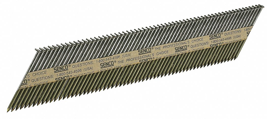 Framing Nails, 2 3/8" L, Plain, PK2500: Framing Nails, Clipped, Smooth, Steel, Plain, 2, 500 PK