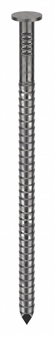 Siding Nails, 2" L, Galvanized, PK3600: Siding Nails, Flat, Ring, 2 in Overall Lg, Wire, 3, 600 PK
