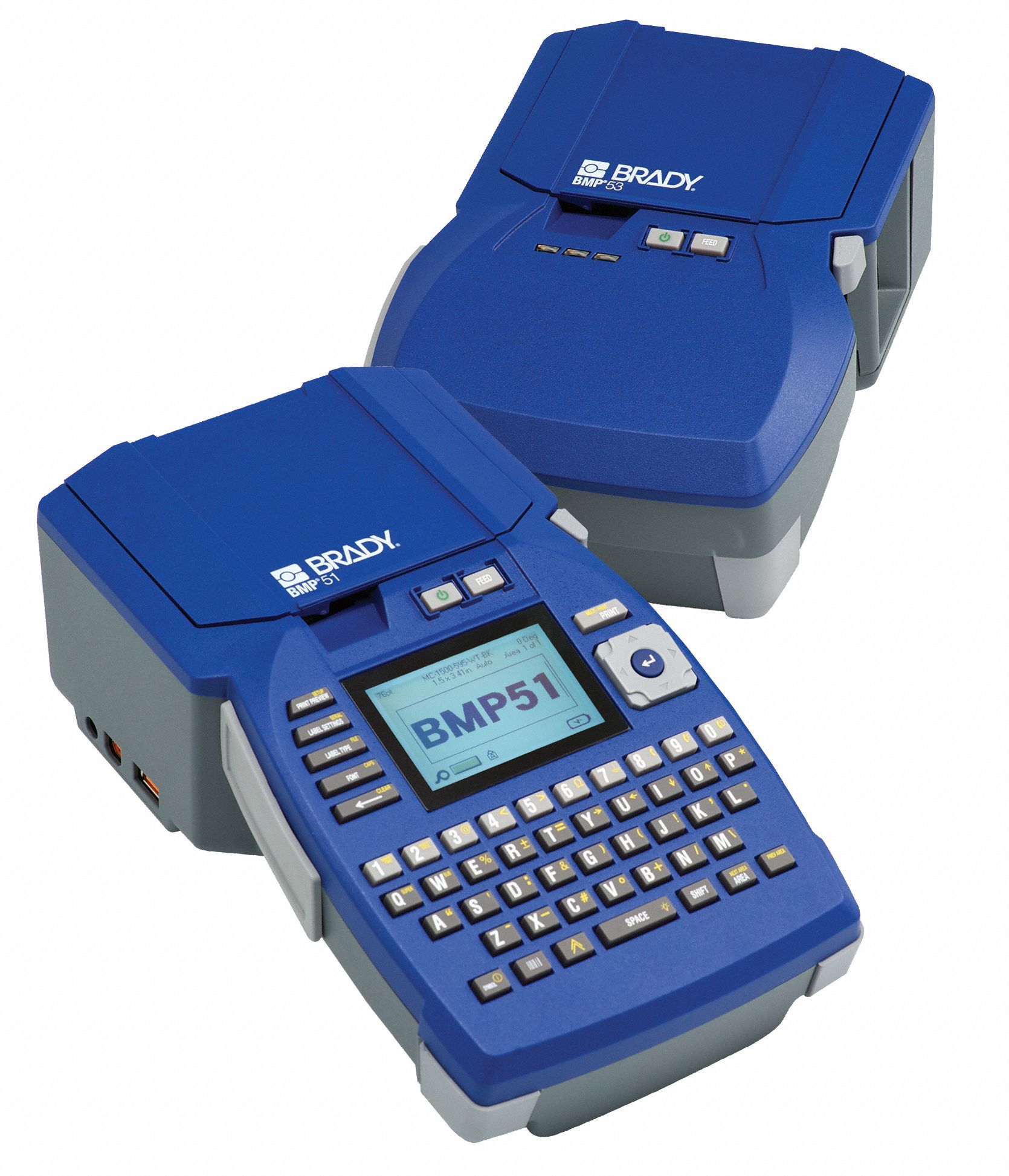 BRADY Portable Label Printer Kit, BMP51 21U174BMP51KITAC Grainger