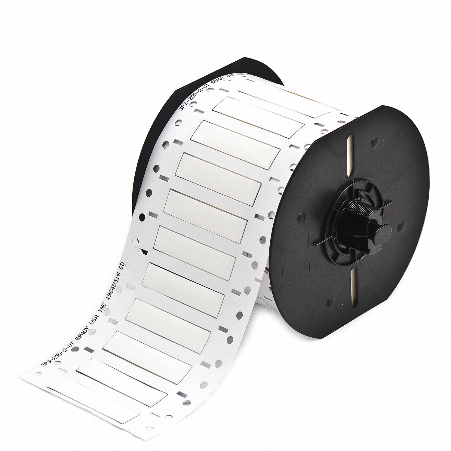 Sleeve Label: 1/4 in x 2 in, Polyolefin, White (Matte), For 8 AWG to 16 AWG Wire Gauge