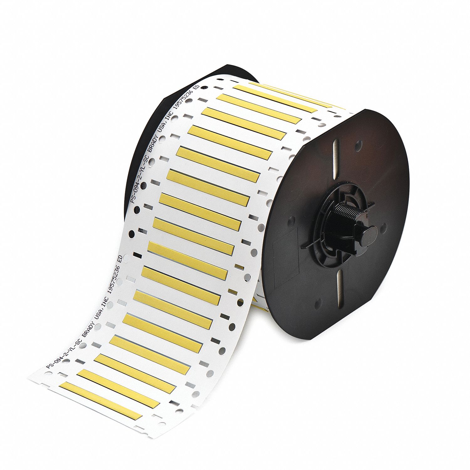 Sleeve Label: 3/32 in x 2 in, Polyolefin, Yellow (Matte), For 20 AWG to 28 AWG Wire Gauge