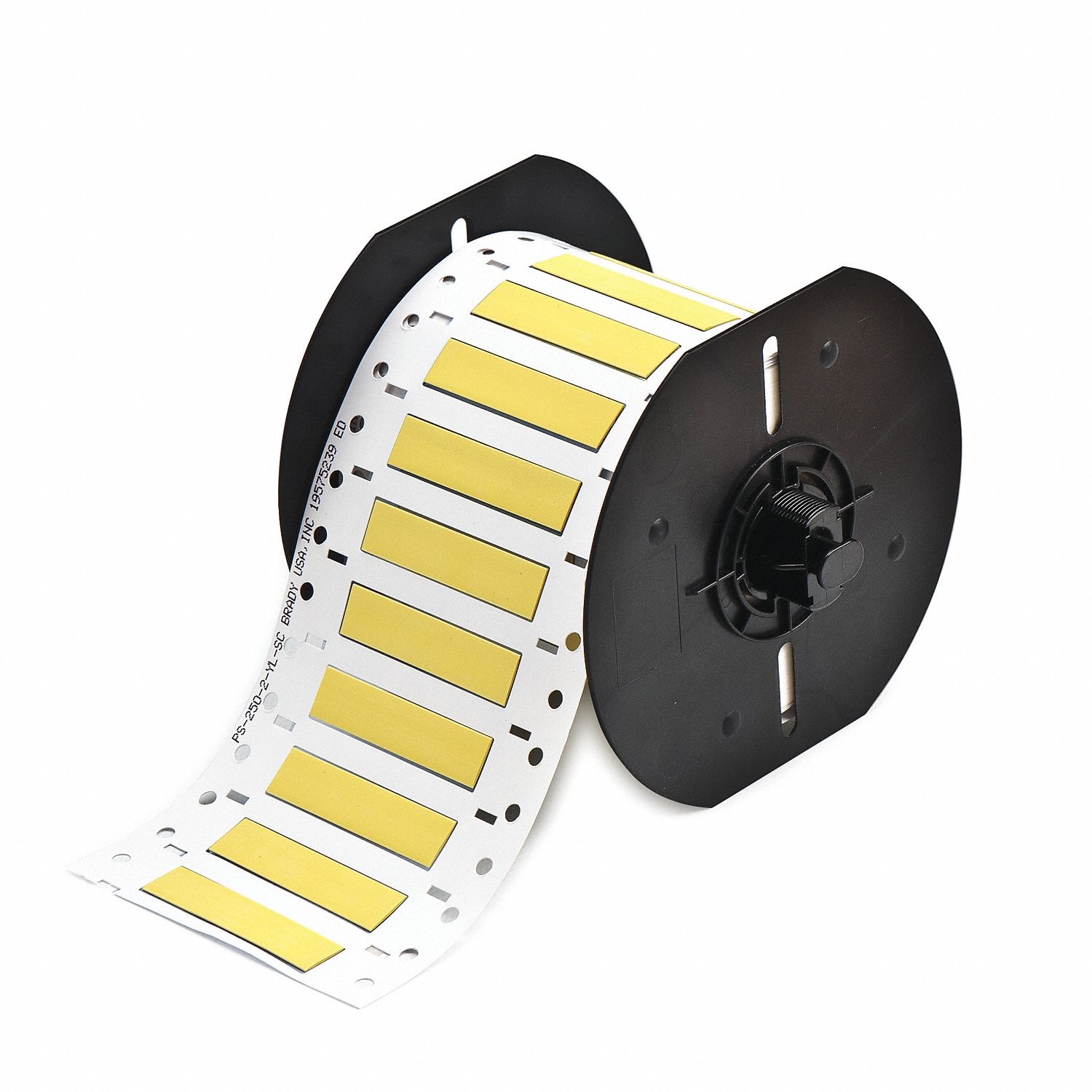 Sleeve Label: 1/4 in x 2 in, Polyolefin, Yellow (Matte), For 8 AWG to 16 AWG Wire Gauge