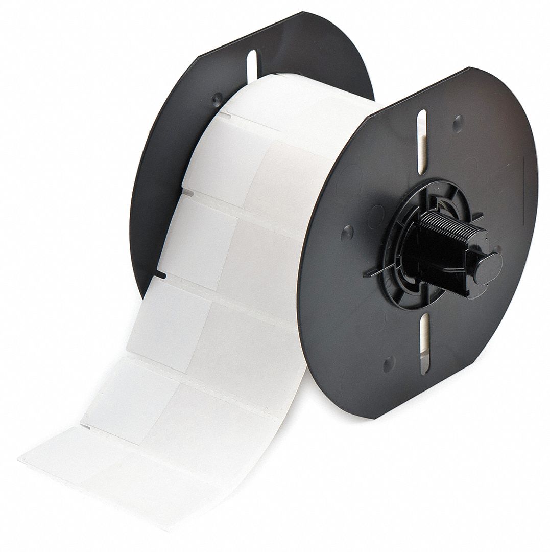 Pre-Cut Label Stock Roll: Rectangle, 1 in x 2 5/8 in, 1 in, Cryogenic Autoclavable Polyester, White