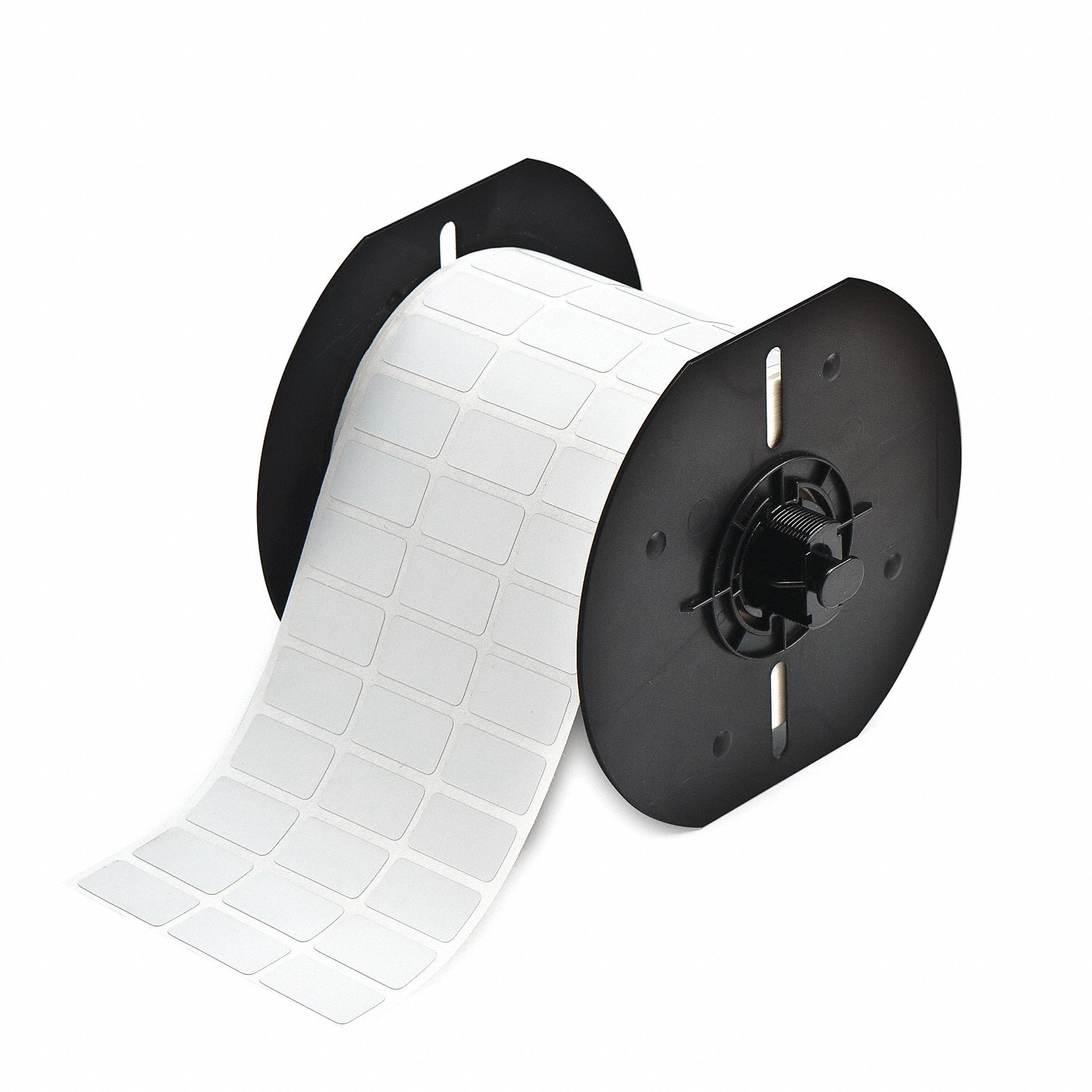 Pre-Cut Label Stock Roll: 1/2 in x 1 in, 1/2 in, Polyester, Metal Detectable, Gray