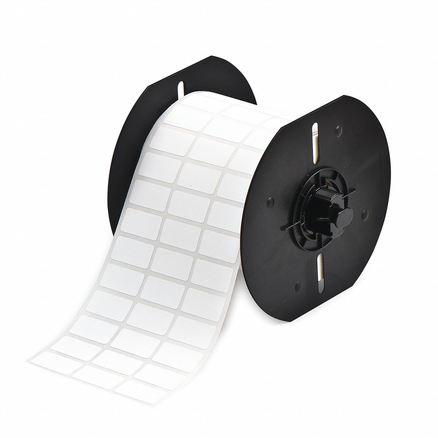 Pre-Cut Label Stock Roll: 1/2 in x 1 in, Rubber, Aggressive Adhesive/Permanent Adhesive, BBP33/i3300
