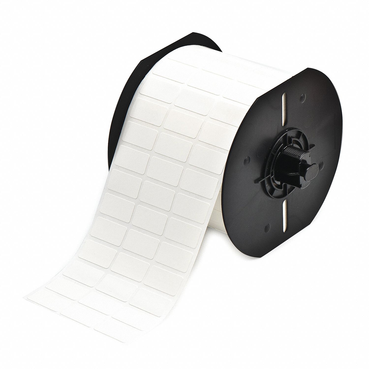 Wraparound Label: 1/2 in x 1 in, Vinyl, Black on White, For 20 AWG to 8 AWG Wire Gauge