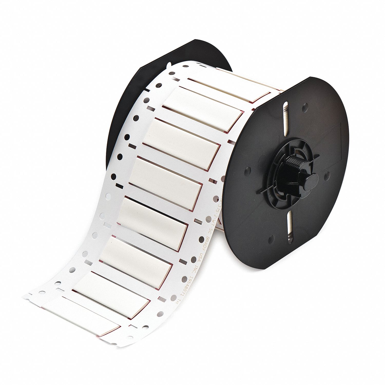 Sleeve Label: 3/8 in x 2 in, Polyolefin, White (Matte), For 4 AWG to 8 AWG Wire Gauge