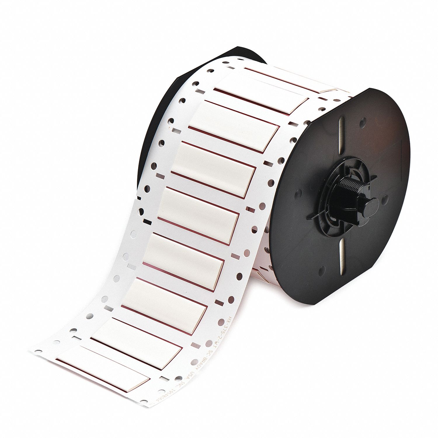 Sleeve Label: 3/8 in x 2 in, Polyolefin, White (Matte), For 4 AWG to 8 AWG Wire Gauge