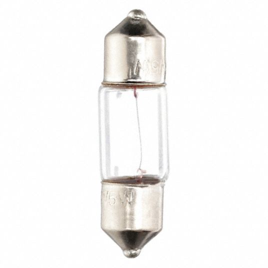 Miniature Incandescent Bulb, T2-1/4, Festoon, Lumens 38, Watts 5.0, PK ...