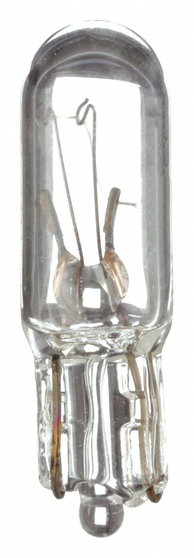 MINIATURE INCANDESCENT BULB, GLASS WEDGE (W2.1X4.9D), (T) TUBULAR, T1¾, 74, 14V AC, 2 PK