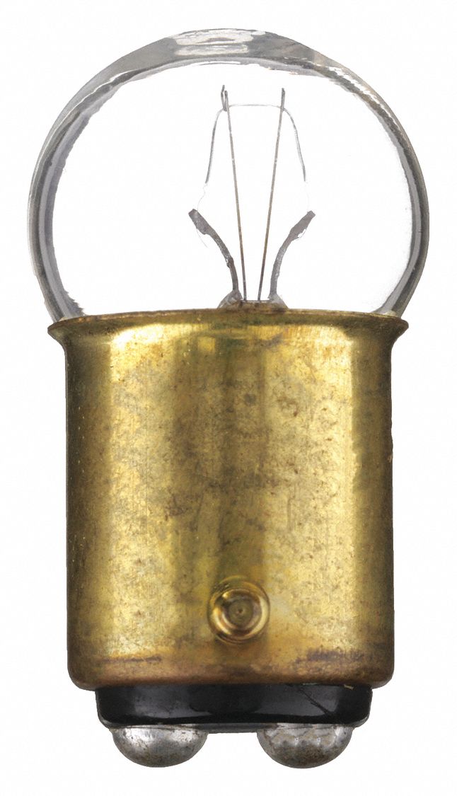 MINIATURE INCANDESCENT BULB, DOUBLE CONTACT BAYONET (BA15D), (G) GLOBE, G6, 304, 28V AC