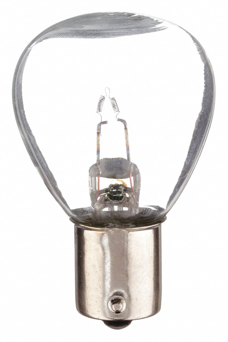 MINIATURE INCANDESCENT BULB, SINGLE CONTACT BAYONET (BA15S), (RP) ROUNDED PEAR, RP11