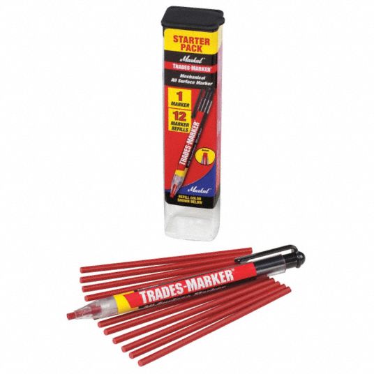MARKAL, Mechanical Grease Pencil Kit, 3 mm Tip Wd, Paint Marker