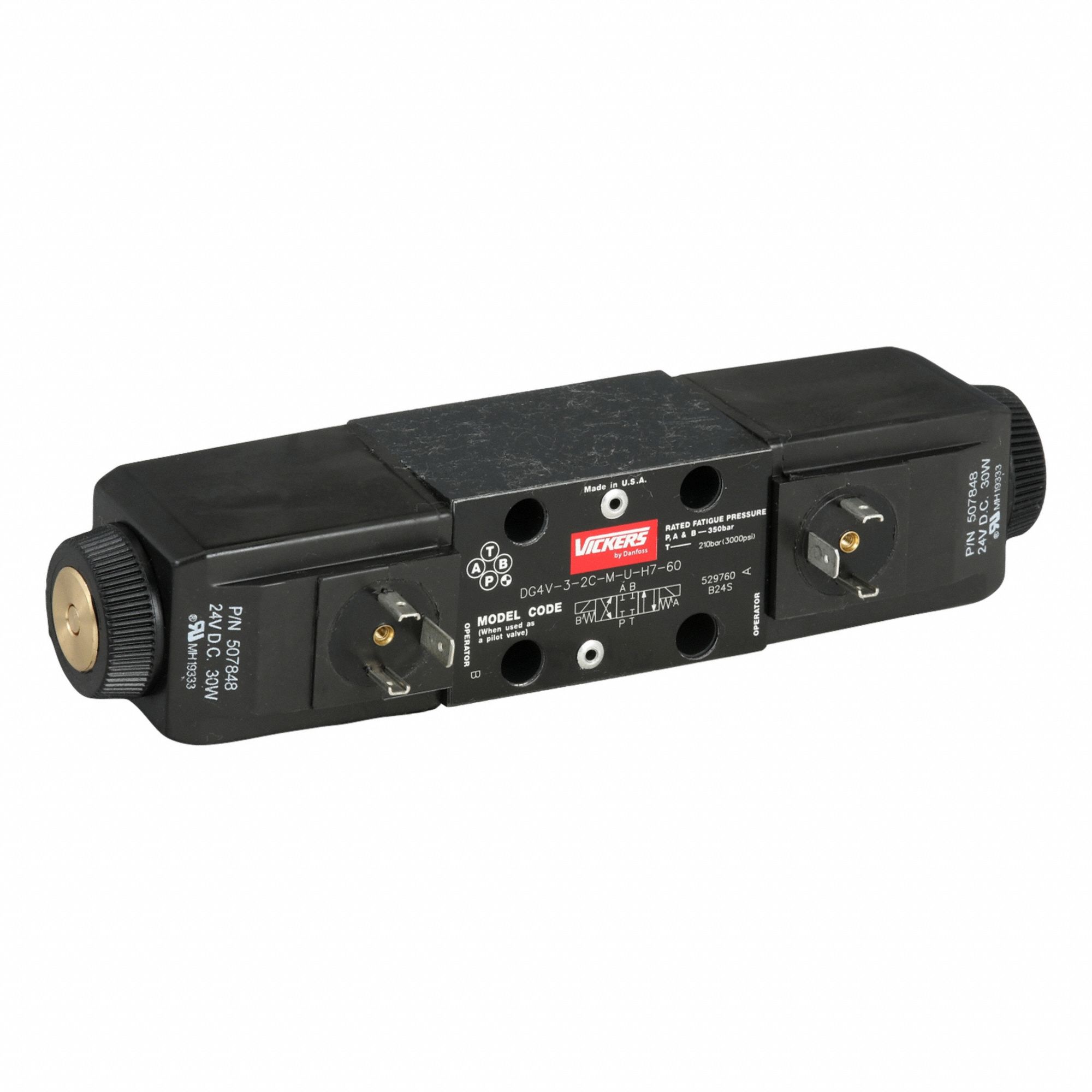 Hydraulic Directional Valve: 21 gpm Max Flow Rate, D03 NFPA Size, Three Positions, 24V DC