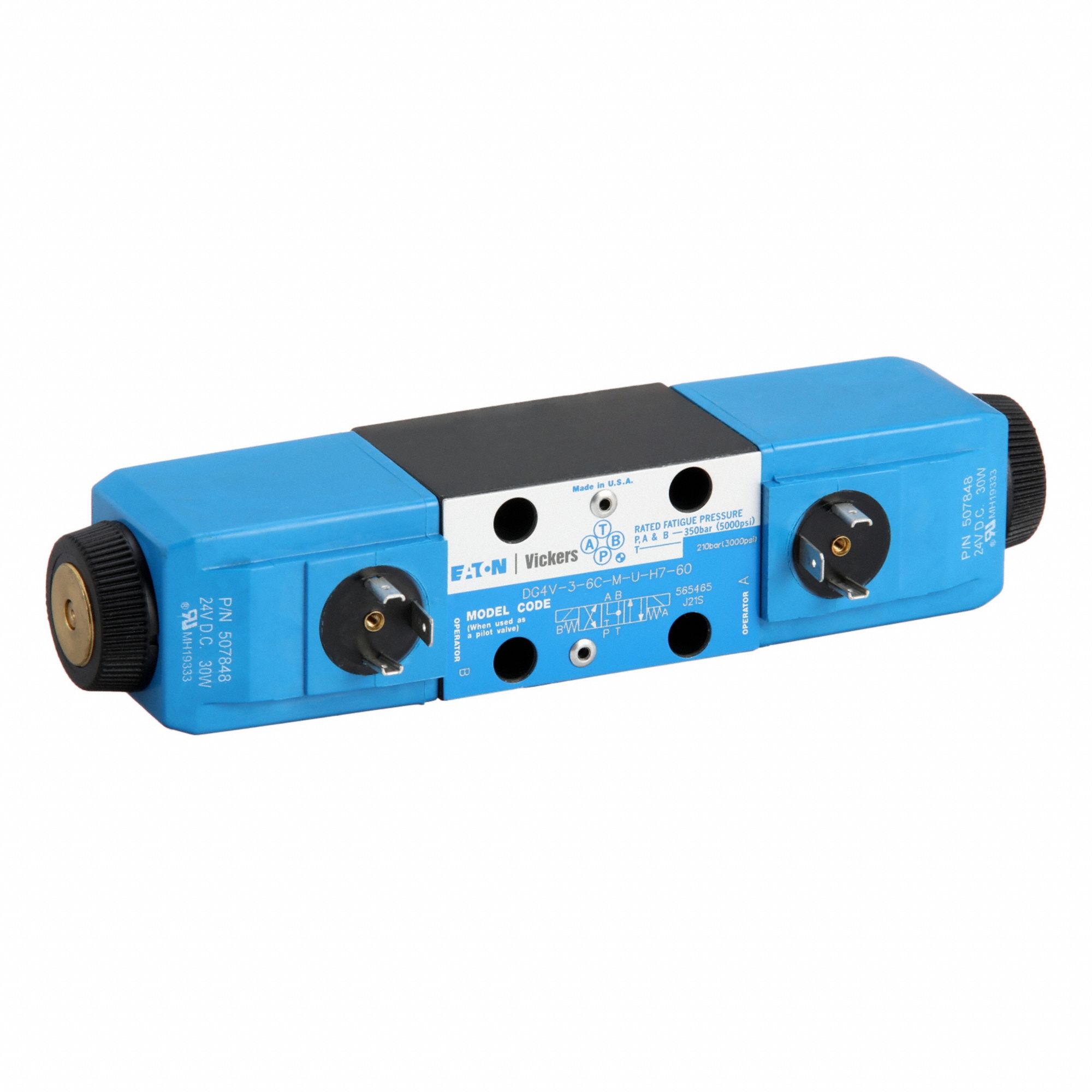 Hydraulic Directional Valve: 16 gpm Max Flow Rate, D03 NFPA Size, Three Positions, 24V DC