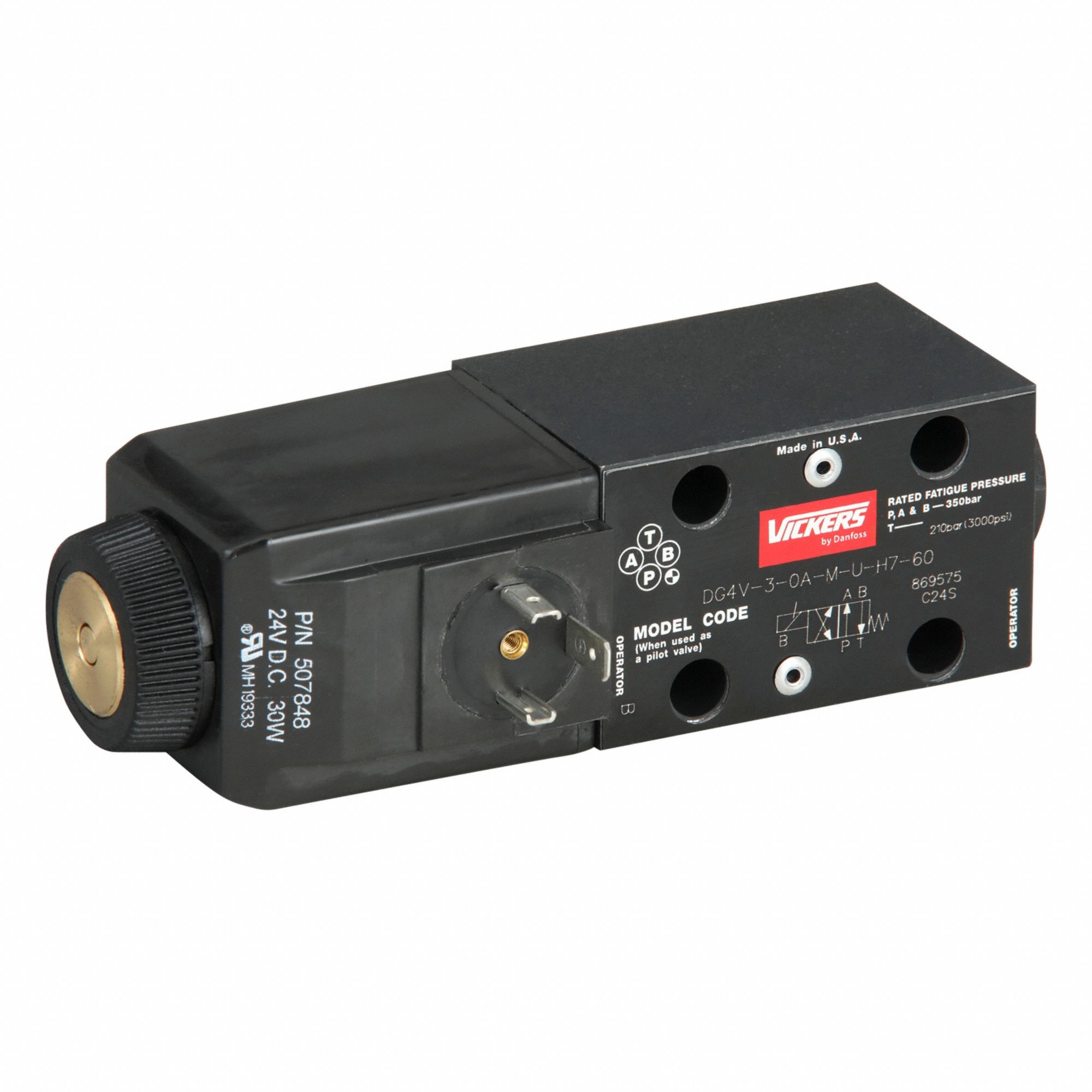 Hydraulic Directional Valve: 21 gpm Max Flow Rate, D03 NFPA Size, Two Positions, 110/120V AC