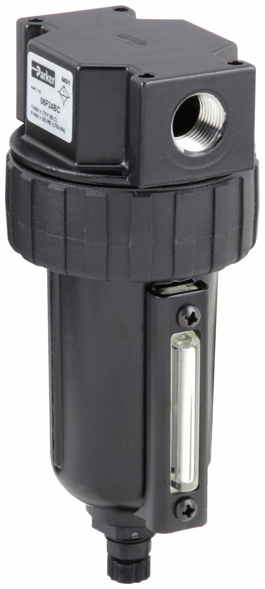 PARKER Compressed Air Filter Particulate, 3/8 in NPT, 5 micron, 80 cfm