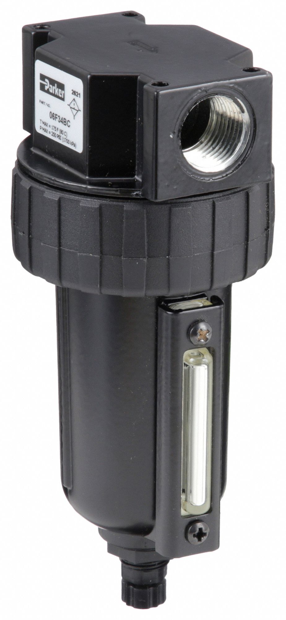 PARKER Compressed Air Filter Particulate, 1/2 in NPT, 5 micron, 85 cfm