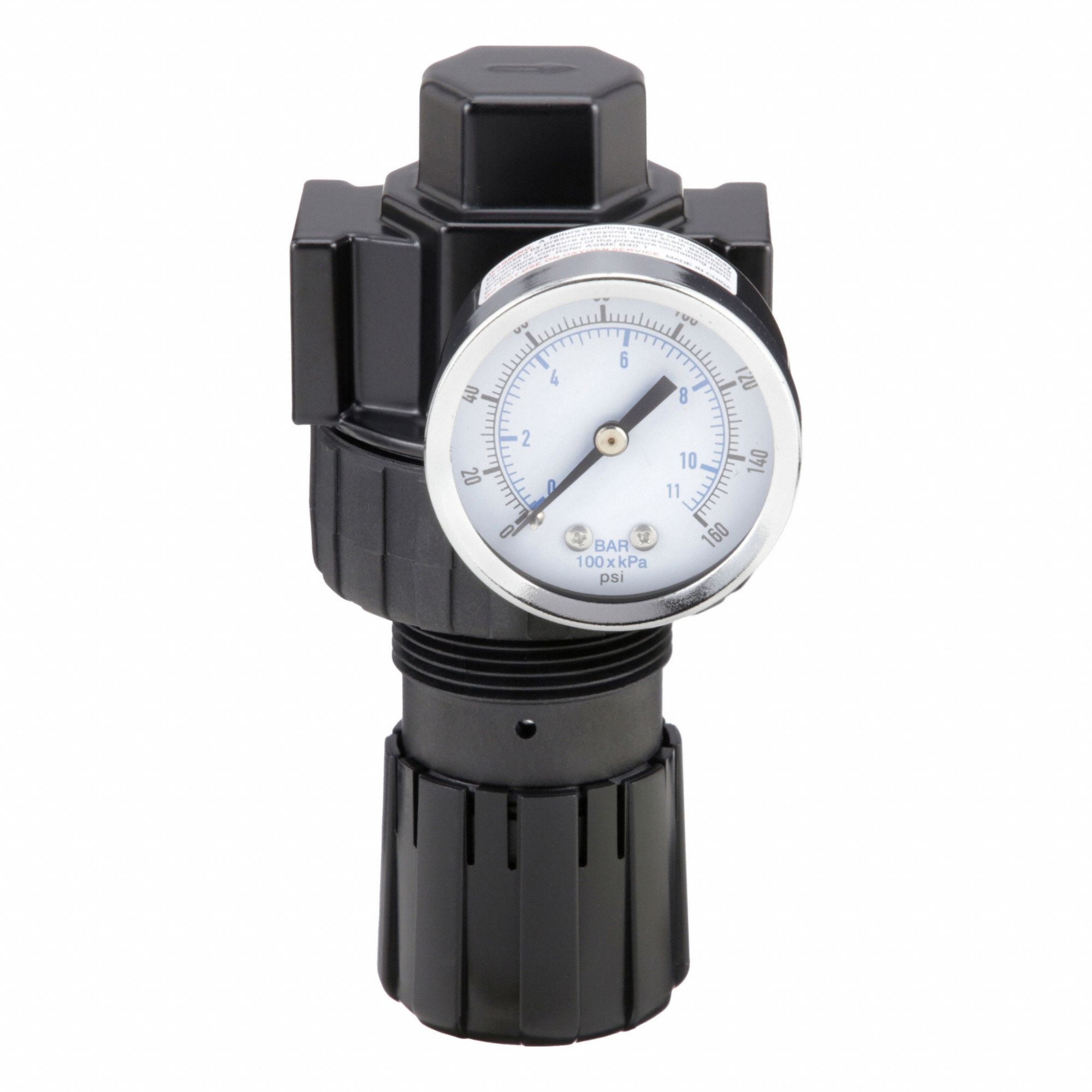 Compressed Air Regulator: Zinc, 3/8 in NPT, 60 cfm, 2 psi to 125 psi, 125 psi Max Op Pressure