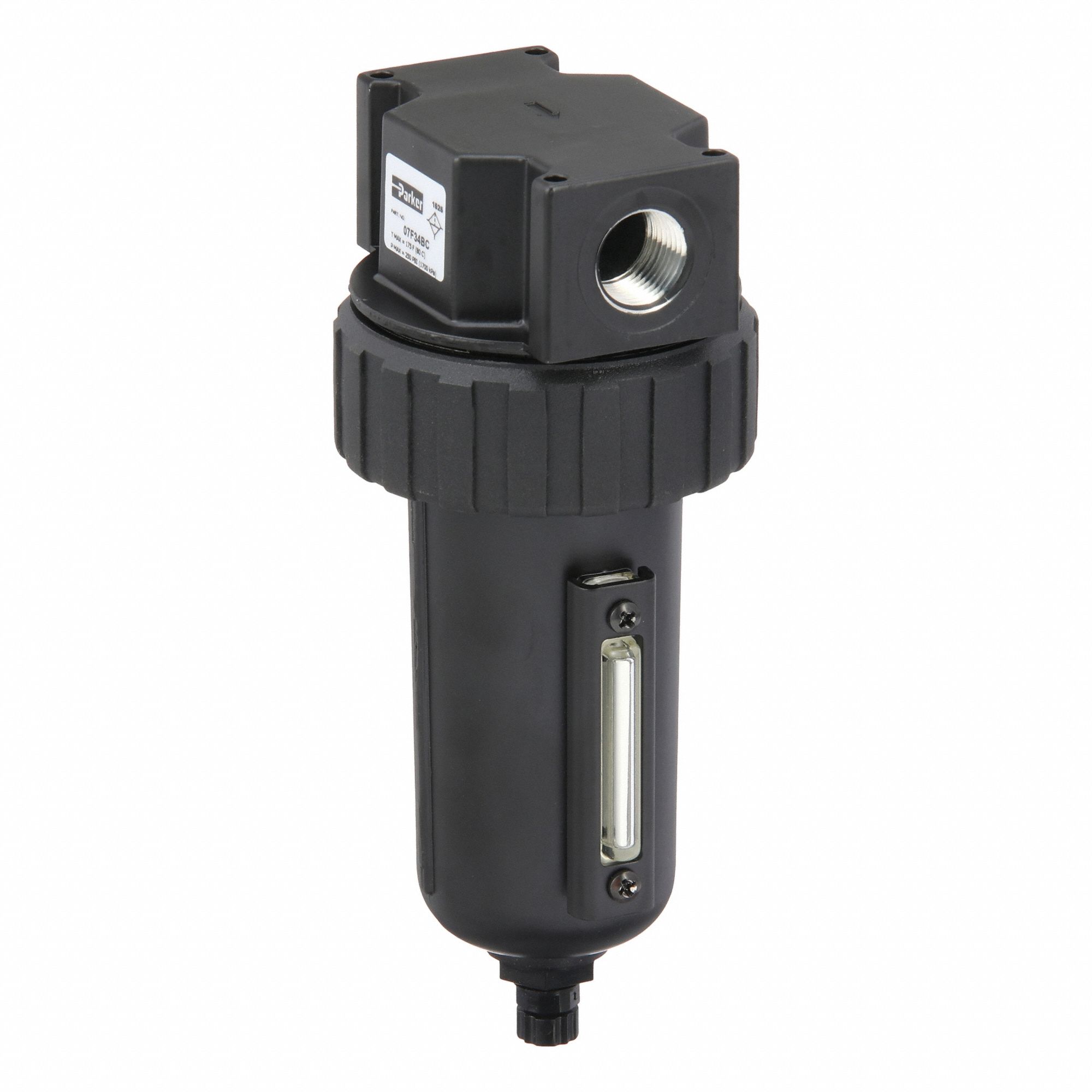 Compressed Air Filter: Particulate, 1/2 in NPT, 5 micron, 130 cfm, 250 psi Max Op Pressure