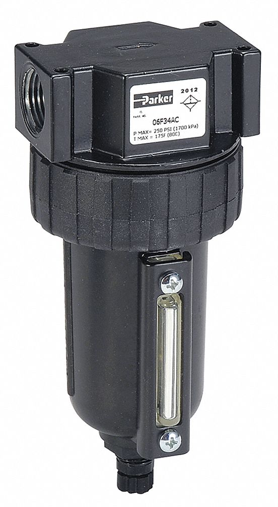 PARKER Compressed Air Filter Particulate, 3/4 in NPT, 5 micron, 145