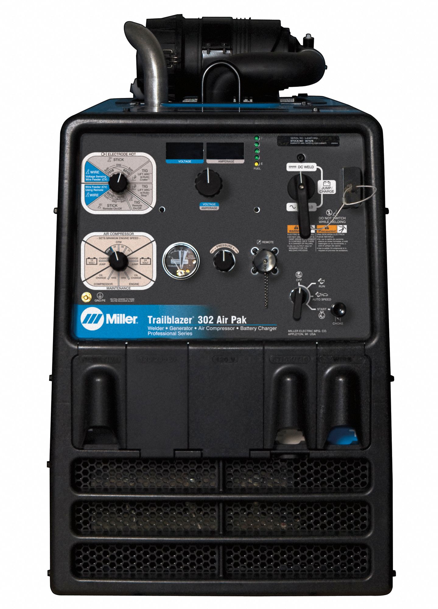 MILLER ELECTRIC Engine Driven Welder, Trailblazer 302 Series, 13,000 W