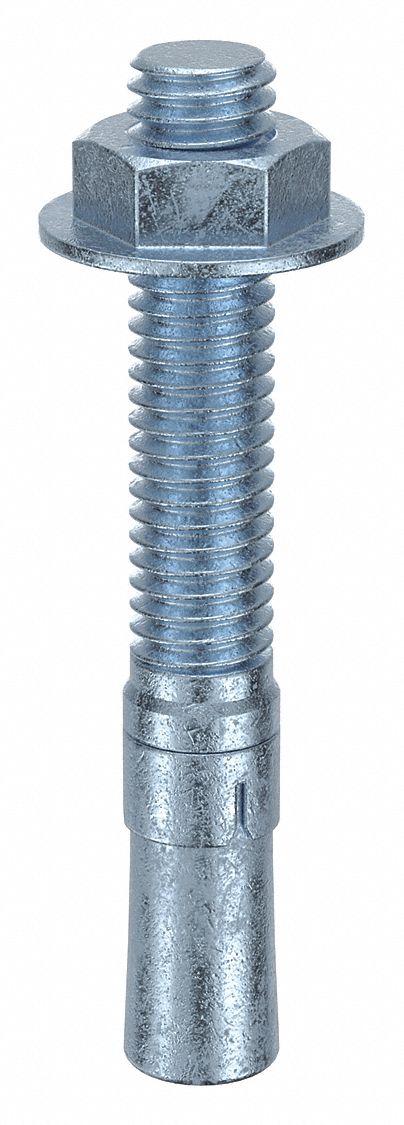 Wedge Anchor: 2 3/4 in Overall Lg, 3/8 in Dia, 3/8"-16 Thread Size, Steel, 20 PK