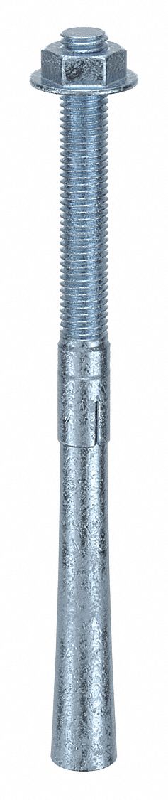Wedge Anchor: 10 in Overall Lg, 5/8 in Dia, 5/8"-11 Thread Size, 4 in Thread Lg, 10 PK