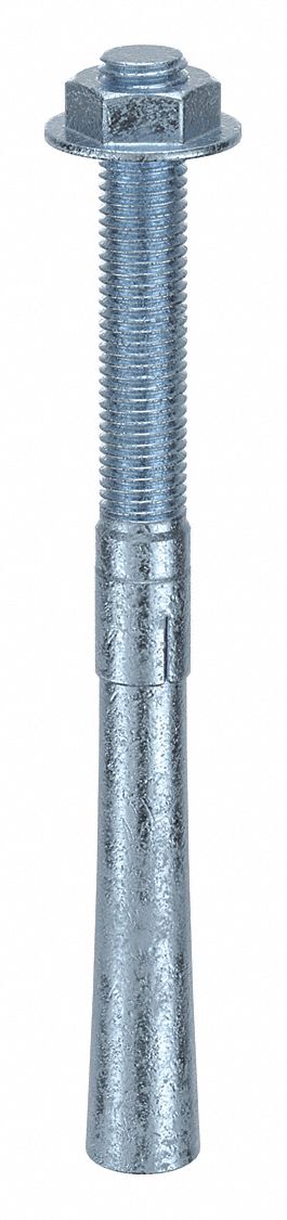 Wedge Anchor: 10 in Overall Lg, 3/4 in Dia, 3/4"-10 Thread Size, 4 in Thread Lg, 10 PK