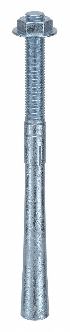 Wedge Anchor: 12 in Overall Lg, 3/4 in Dia, 3/4"-10 Thread Size, 4 in Thread Lg, 5 PK