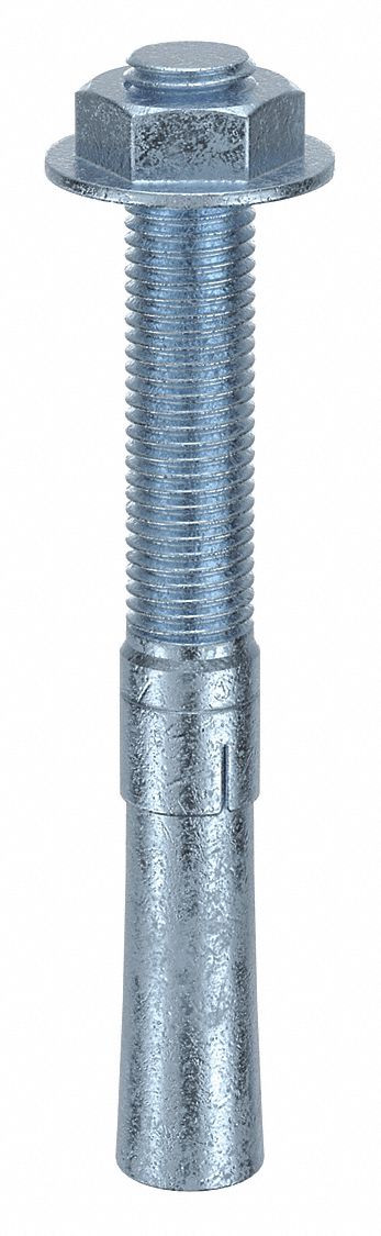 Wedge Anchor: 8 in Overall Lg, 7/8 in Dia, 7/8"-9 Thread Size, 4 in Thread Lg, 4 PK