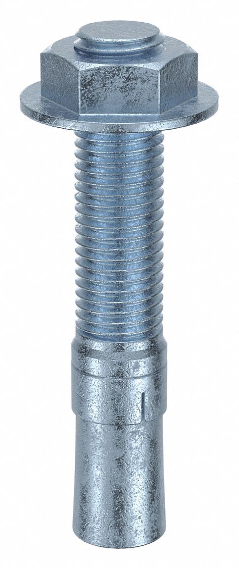 Wedge Anchor: 6 in Overall Lg, 1 in Dia, 1"-8 Thread Size, 3 1/2 in Thread Lg, 4 PK