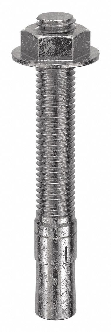 Wedge Anchor: 5 in Overall Lg, 5/8 in Dia, 5/8"-11 Thread Size, Stainless Steel, 5 PK