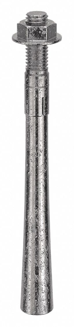 Wedge Anchor: 7 in Overall Lg, 1/2 in Dia, 1/2"-13 Thread Size, Stainless Steel, 10 PK