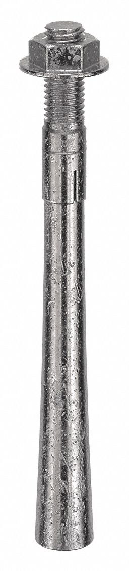 Wedge Anchor: 8 1/2 in Overall Lg, 5/8 in Dia, 5/8"-11 Thread Size, Plain, Plain, 5 PK
