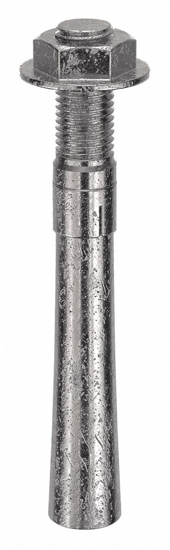 Wedge Anchor: 9 in Overall Lg, 1 in Dia, 1"-8 Thread Size, 2 1/4 in Thread Lg, 4 PK