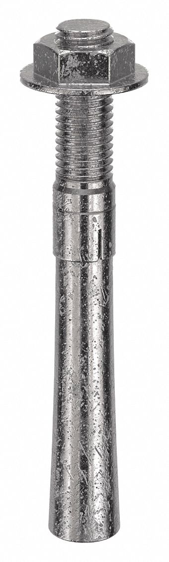 Wedge Anchor: 7 in Overall Lg, 3/4 in Dia, 3/4"-10 Thread Size, 2 in Thread Lg, 5 PK