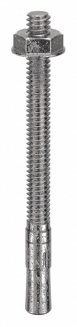 Wedge Anchor: 3 1/4 in Overall Lg, 1/4 in Dia, 1/4"-20 Thread Size, Plain, 20 PK