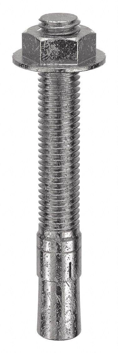 Wedge Anchor: 5 in Overall Lg, 5/8 in Dia, 5/8"-11 Thread Size, Stainless Steel, 5 PK