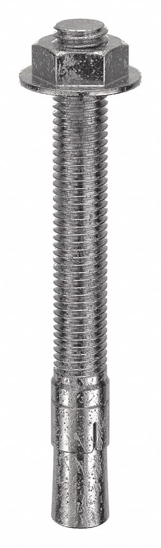 Wedge Anchor: 6 in Overall Lg, 5/8 in Dia, 5/8"-11 Thread Size, Stainless Steel, 5 PK