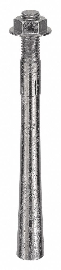 Wedge Anchor: 8 1/2 in Overall Lg, 5/8 in Dia, 5/8"-11 Thread Size, Plain, Plain, 5 PK