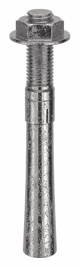 Wedge Anchor: 7 in Overall Lg, 3/4 in Dia, 3/4"-10 Thread Size, 4 in Thread Lg, 5 PK